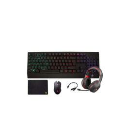 KIT GAMER EAGLE WARRIOR RHINO 4 IN 1  TECLADO RAINBOW COLOR LETTER BACKLIGHT+ MOUSE + MOUSE PAD+ HEADSET + (KMB302+ MOM636+ FXX24182+ FHS3007)