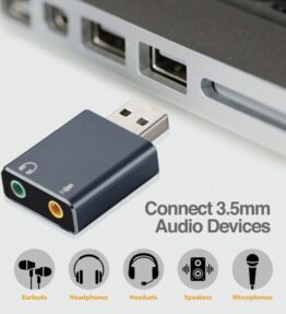 ADAPTADOR ARGOM USB A STEREO OUTPUT Y MONO MIC ARG-CB-0067