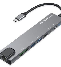 HUB ARGOM 8 IN 1 TYPE-C ONE AXESS SD/TF/HDMI/2XUSB3.0/RJ45/PD/TYPE-C ARG-UB-0093