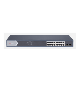 SWITCH HIKVISION 16-PUERTO L2. Unmanaged. 16 Gigabit POE ports. 2 Gigabit SFP uplink port. 802.3af/at. PoE power budget 125w DS-3E0518P-E/M 301801425