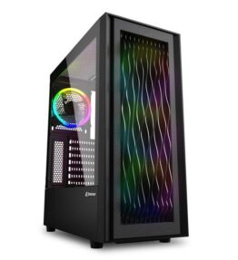 CASE SHARKOON RGB WAVE MEDIA TORRE ATX FRENTE RGB WAVE PANEL LATERAL DE VIDRIO TEMPLADO 4 VENTILADORES RGB NEGRO 4044951037544