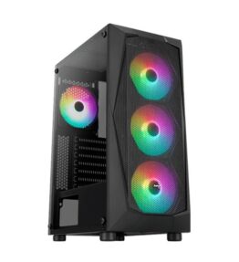 CASE GAMING  AEROCOOL FALCON MEDIA TORRE ATX PANEL LATERAL DE VIDRIO TEMPLADO 4 VENTILADORES RGB NEGRO ACCM-PV41143.11