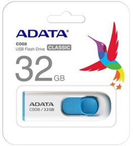 MEMORIA USB 32GB 2.0 ADATA WHITE+BLUE AC008-32G-RWE