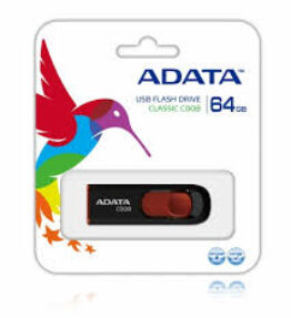 MEMORIA USB 64GB 2.0 ADATA BLACK+RED   AC008-64G-RKD