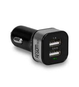 CARGADOR ARGOM PARA AUTO CAR 3.4A 2-PUERTO USB ARG-AC-0112BK