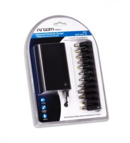 CARGADOR UNIVERSAL ARGOM DE PORTATIL SLIM 90W 1USB PORT ARG-AC-0097