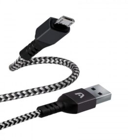 CABLE ARGOM DURA FROMA MICRO USB A USB 2.0 NYLON BRAIDED 1.8M/6FT BLACK ARG-CB-0021BK