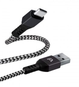 CABLE ARGOM DURA FORMA TYPE-C A USB 1.8M/6FT BLACK ARG-CB-0025BK