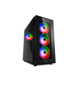 CASE SHARKOON GAMING  TG5 PRO RGB MEDIA TORRE PANEL DE VIDRIO TEMPLADO 3 VENTILADORES RGB NEGRO 4044951029105