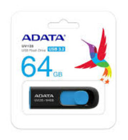 MEMORIA USB 64GB ADATA BLACK+BLUE AUV128-64G-RBE