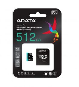 MEMORIA MICRO SD 512GB 4K V30 ADATA AUSDX512GUI3V30SA2-RA1