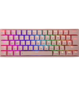 TECLADO GAMING EAGLE WARRIOR MECANICO USB Y INALAMBRICO BLUETOOTH GAMING(USB+2.4G+BLUETOOTH) 62 RGB LED BACKLIT PINK ESPAÃOLKAY182U0001C