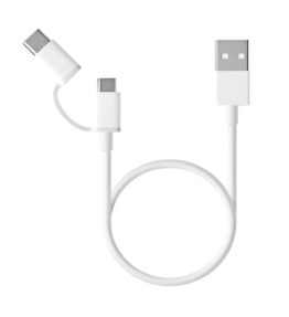 CABLE USB XIAOMI 2 IN 1 MICRO USB A TYPE C 30CM WHITE 15304