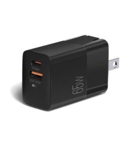 CARGADOR DUAL PD FAST WALL CHARGER ARGOM VOLTA P7 TYPE-C+USB 65W ARG-AC-0125BK