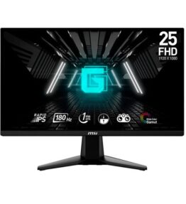 MONITOR 24.5" MSI G255F 1920 X 1080 180HZ 1MS FREESYNC FHD IPS RAPIDO NEGRO 9S6-3BC01M-001