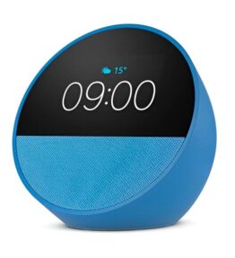 PARLANTE AMAZON ECHO SPOT 2024 CON ALEXA RELOJ CON ALARMA AZUL B0BFC8DR7CB