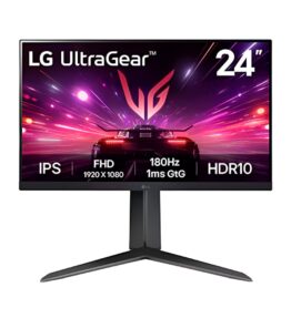 MONITOR 24&apos;&apos; GAMING LG ULTRAGEAR FHD 1920 x1080 180Hz 1MS HDR10 NEGRO 24GS65F-B