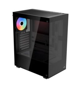 CASE GAMING  AEROCOOL PIVOT-G-BK-V2 MEDIA TORRE PANEL DE VIDRIO TEMPLADO EN EL LATERAL Y EL FRENTE 1 VENTILADOR RGB NEGRO ACCM-ES08113.11