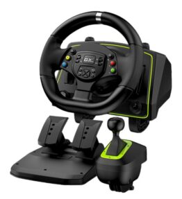 VOLANTE CON PEDALES GENIUS RS2 SPEEDMASTER X2 PARA PC XBOX Y PS NEGRO