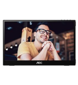 MONITOR 15.6" AOC 16T3E FHD IPS 1920 X 1080 60HZ PORTABLE CONECTIVIDAD USB-C X 2 NEGRO