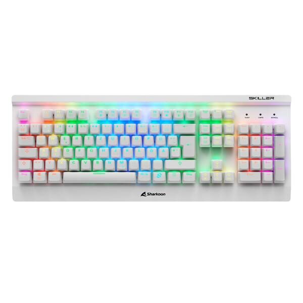 TECLADO GAMING RGB SHARKOON SKILLER SGK3 MECï¿½NICO ALï¿½MBRICO USB INGLï¿½S SWITCH AZUL 4044951032174