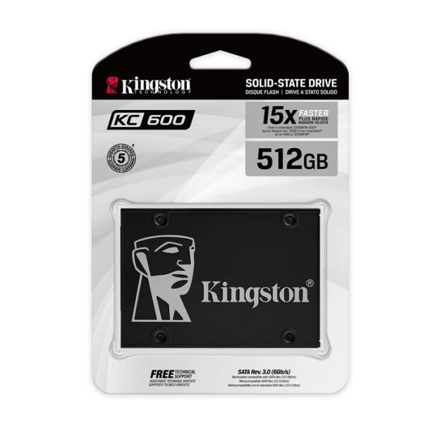 HD INTERNO SOLIDO 512GB KINGSTON KC600 2.5" SATA III 550MB/S / 520MB/S SKC600/512G