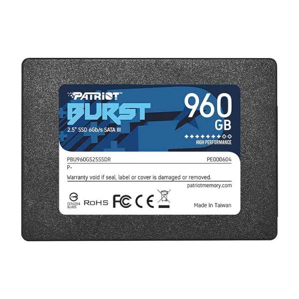 HD INTERNO SOLIDO 960GB PATRIOT BURST ELITE 2.5" SATA III 450MB/S / 320MB/S PBE960GS25SSDR BURST ELITE