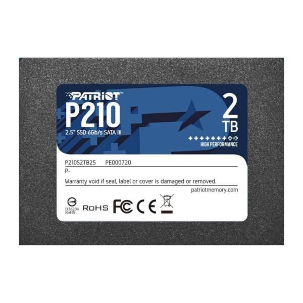 HD INTERNO SOLIDO 2TB PATRIOT P210 2.5" SATA III 520MB/S / 430MB/S P210S2TB25 P210