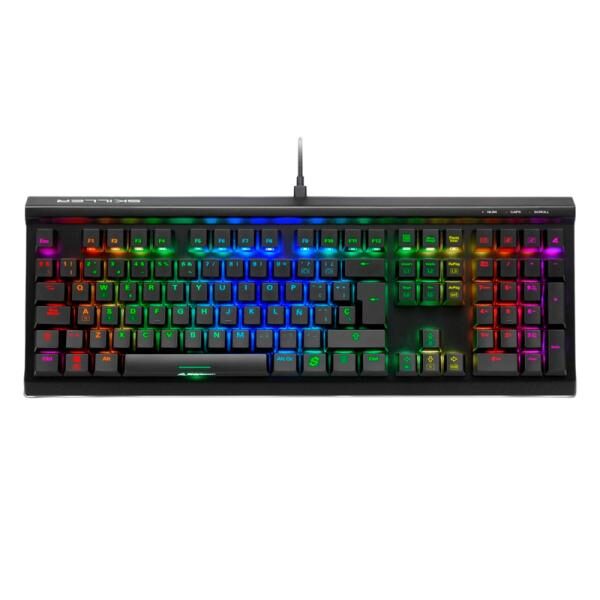 TECLADO GAMING RGB SHARKOON SKILLER SGK60 MECï¿½NICO ALï¿½MBRICO USB INGLï¿½S SWITCH BLANCO 4044951030095