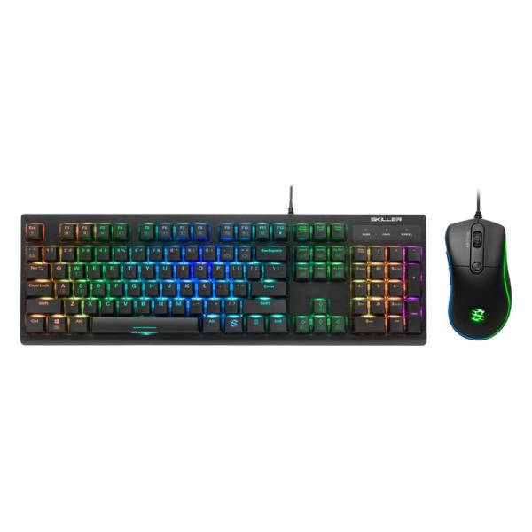 TECLADO Y MOUSE GAMING RGB SHARKOON SGB30 AL�MBRICO USB INGL�S 4044951033485