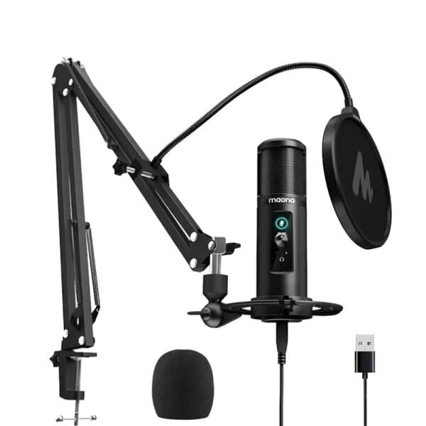MICRï¿½FONO GAMING MAONO AU-PM422 USB / 3.5MM 192KHZ / 24-BIT CON PEDESTAL