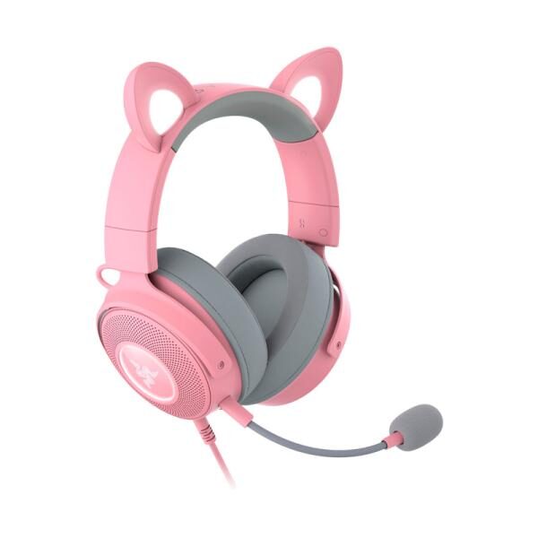 HEADSET GAMING RGB RAZER KRAKEN KITTY V2 QUARTZ ALï¿½MBRICO USB-A NASA RZ04-04510200-R3U1