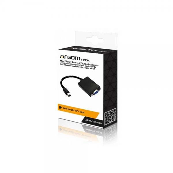 ADAPTADOR ARGOM MINI DISPLAY PORT A VGA 15CM ARG-CB-0053