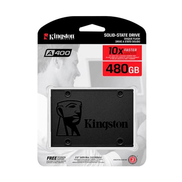 HD INTERNO SOLIDO 480GB KINGSTON A400 2.5" SATA III 500MB/S / 450MB/S SA400S37/480G