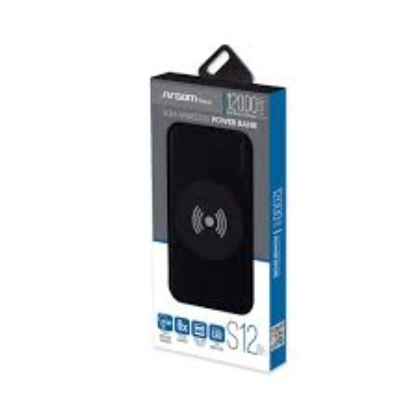 POWER BANK ARGOM S12W 12000MAH ALUMINUM CARGA INALï¿½MBRICA QI USB DOBLE ARG-PB-1156BK