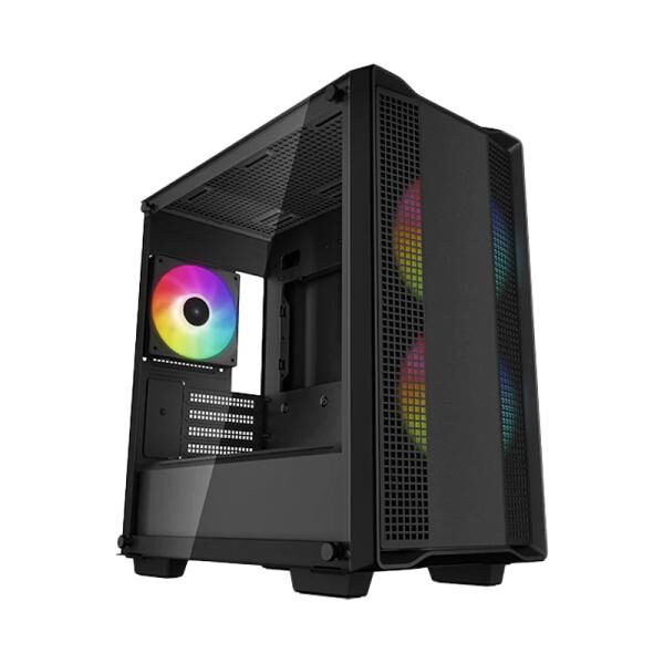 CASE GAMING DEEPCOOL CC360 ARGB MINI TOWER VENTILADORES 3 DE 140MM CON VIDRIO LATERAL Y MALLA FRONTAL R-CC360-BKAPM3-G-1
