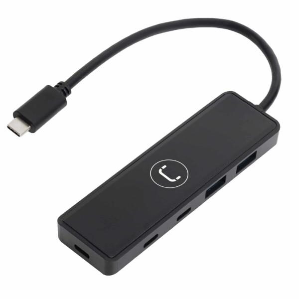 HUB UNNO TEKNO HB1012BK USB-C 4 PUERTOS 2 USB-C 3.0 2 USB-A 3.0 5 GBPS