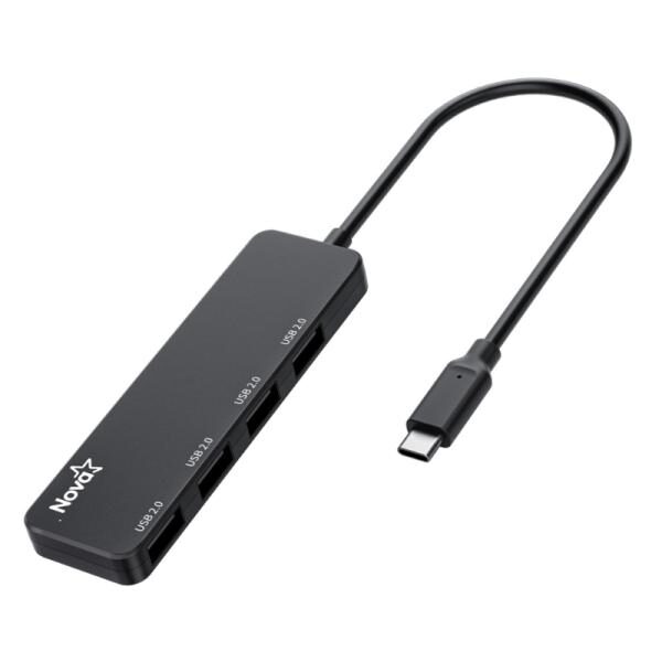HUB NOVA AHB1S240002C 4 EN 1 USB-C 4 PUERTOS UBS-A 2.0 480MBPS