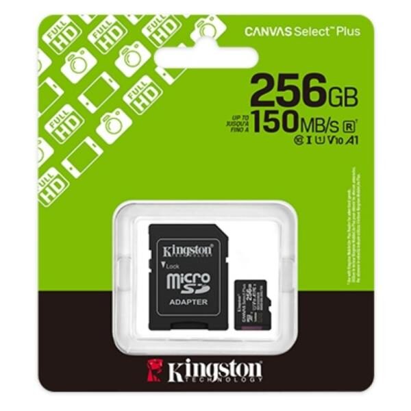 MEMORIA MICRO SDXC 256GB KINGSTON CLASE 10 UHS-I U1 150 MB/S SDCS3/256GB PARA Cï¿½MARAS DEPORTIVAAS Y DRONES
