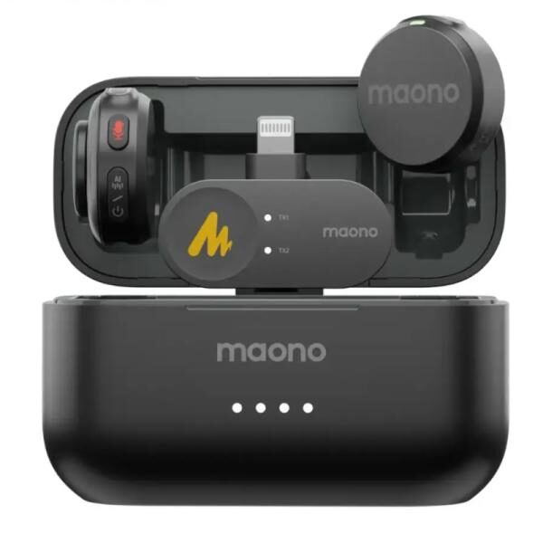 MICRï¿½FONO MAONO WM650 PB2 INALï¿½MBRICO MINI LAVALIER CON RECEPTOR LIGHTNING CANCELACIï¿½N DE RUIDO