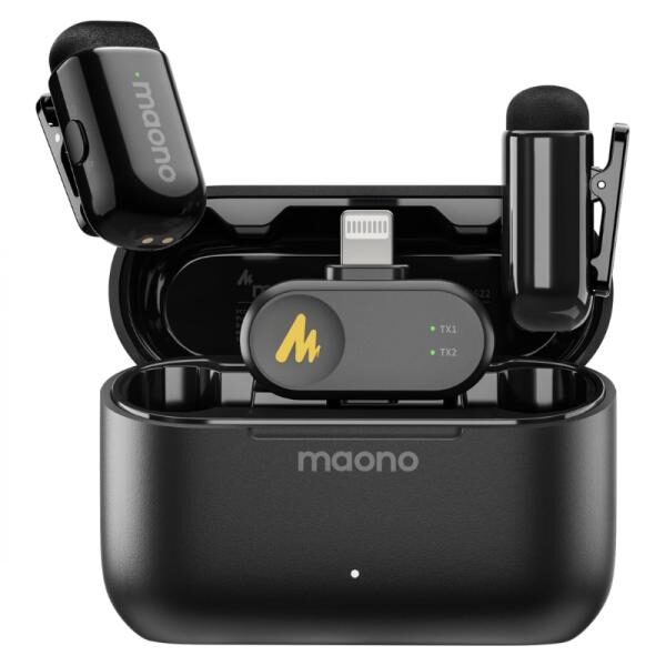 MICRï¿½FONO MAONO WM622 PB2 INALï¿½MBRICO LAVALIER CON RECEPTOR LIGHTNING / USB-C CANCELACIï¿½N DE RUIDO