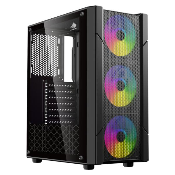 CASE EAGLE WARRIOR CG14ALRA001C MID TOWER VENTILADORES 3 DE 120MM CON VIDRIO LATERAL