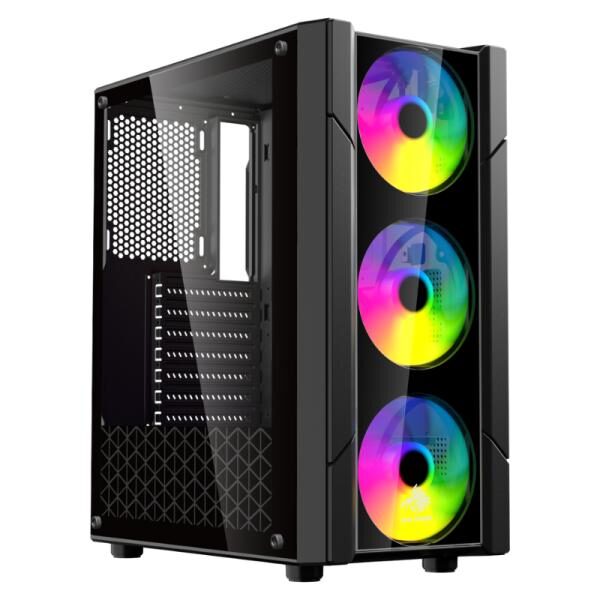CASE EAGLE WARRIOR CG13ALRA001C MID TOWER VENTILADORES 3 DE 120MM CON VIDRIO LATERAL