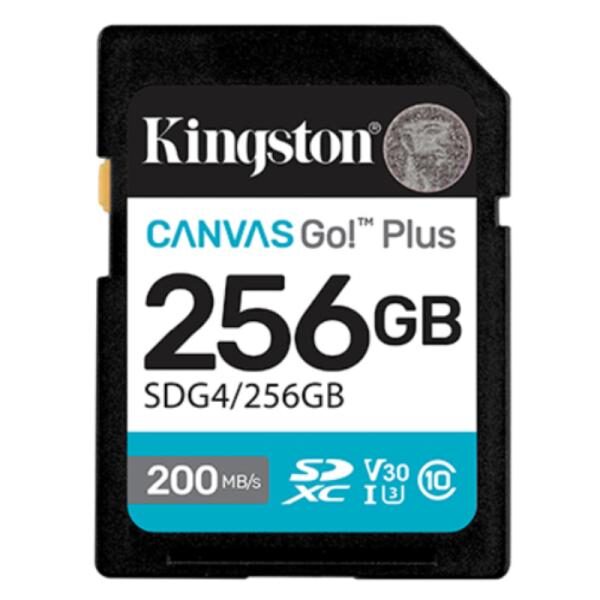 MEMORIA SDXC 256GB KINGSTON CANVAS GO PLUS GEN 4 200 MB/S PARA Cï¿½MARAS Y VIDEO 4K SDG4/256GB
