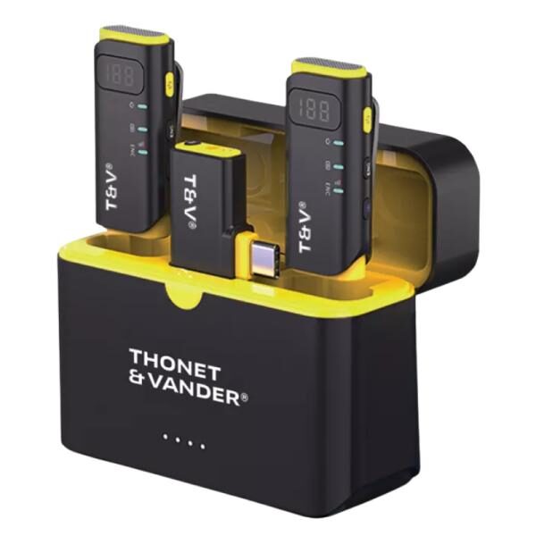 MICRï¿½FONO THONET & VANDER VX390 INALï¿½MBRICO USB-C LAVALIER CON CUNA DE CARGA DOBLE HK096-03683