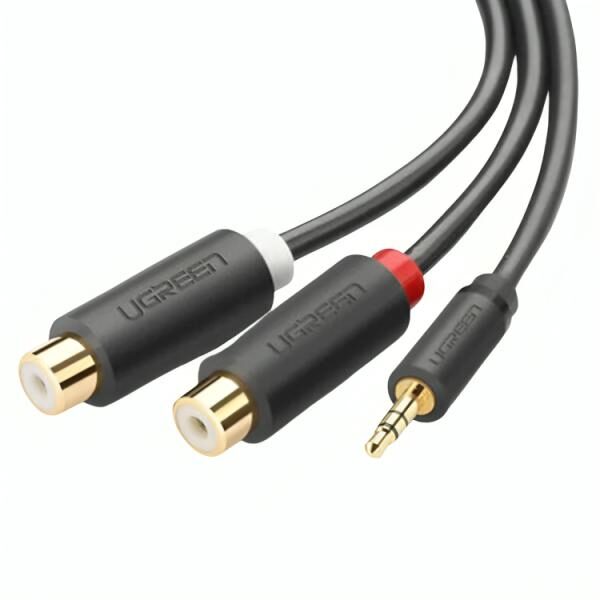 CABLE UGREEN AV109 MACHO 3.5MM A HEMBRA 2RCA 25CM 10547