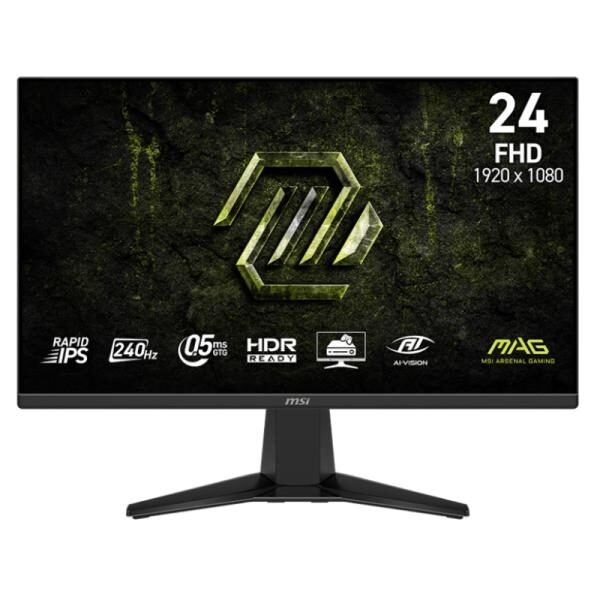 MONITOR GAMING MSI MAG 245F X24 24" PLANA 1920X1080 240HZ IPS Rï¿½PIDO FREESYNC PREMIUM DISPLAYPORT / HDMI 9S6-3BC81M-004