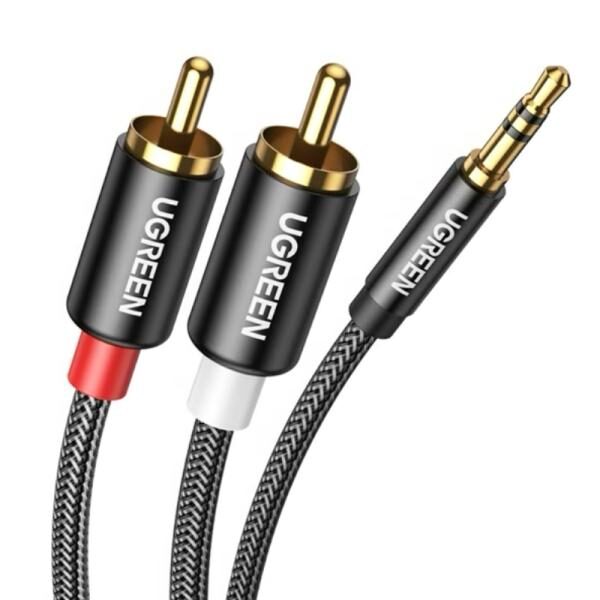 CABLE UGREEN AV116 3.5MM MACHO A 2RCA MACHO 3M 10590