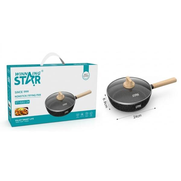 Sï¿½RTEN ANTIADHERENTE WINNING STAR ST-5202-24 ALUMINIO 24CM X 6.9CM GUO-676-WST-15635