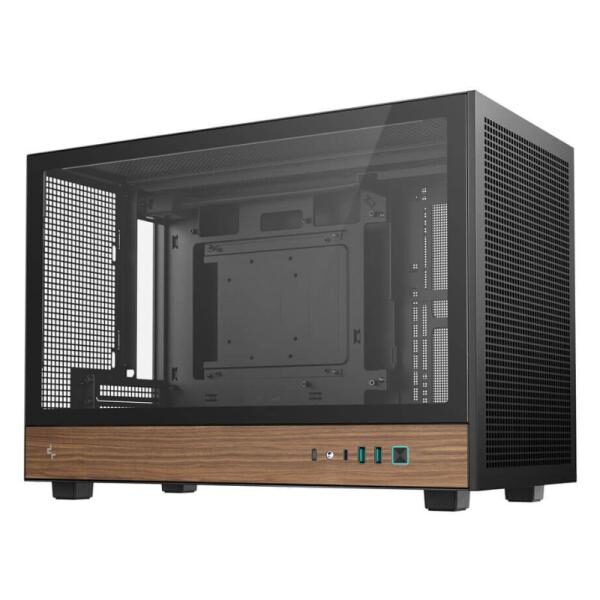 CASE DEEPCOOL CH260 WOOD MINI TOWER SIN VENTILACIï¿½N INCLUIDA MADERA Y VIDRIO TEMPLADO LATERAL R-CH260-BKNWM0-G-1
